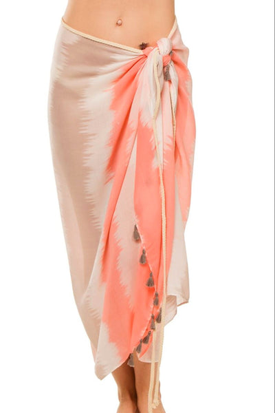 Braided Multi - Wear Coverup Sarong in Shades of Color Print - Subtle Luxury