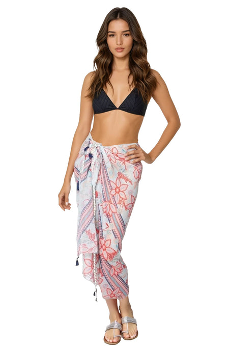 Multi Wear Coverup Sarong Wrap in Summer Bazaar Print