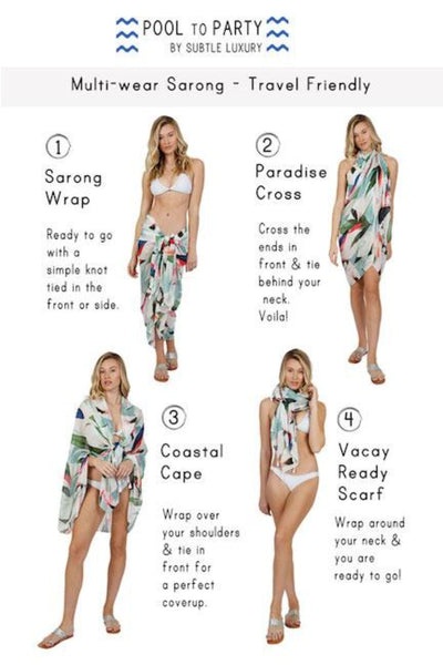 Braided Sarong Multi - Wear Coverup in On My Way Stripe Print - Subtle Luxury