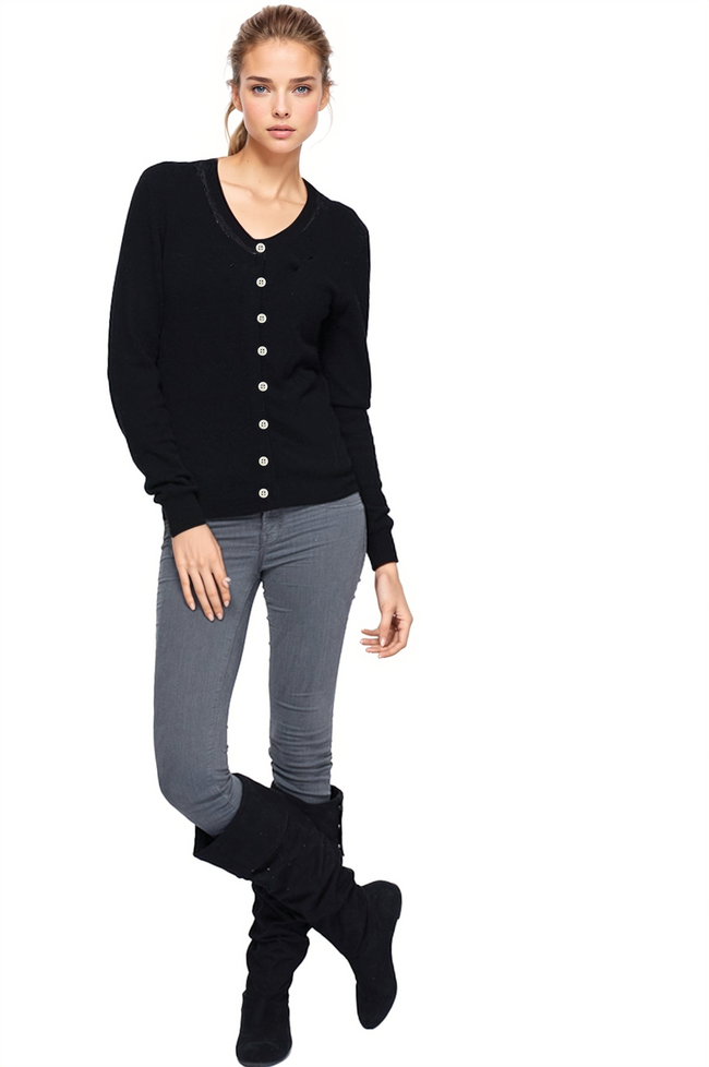 100% Cashmere Favorite Button Up Cardigan Sweater