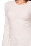 california-cashmere-by-subtle-luxury-Cameron Bell Sleeve Novelty Stitch Cotton Cashmere Crewneck Sweater blush lime