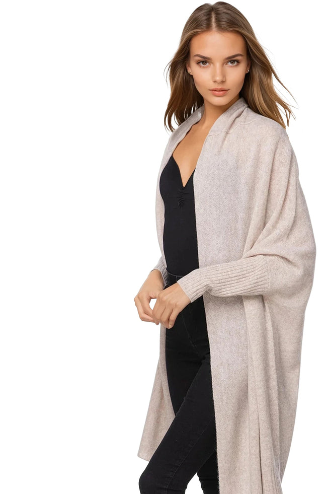 California Cashmere by Subtle Luxury Cardigan Cocoon Shawl Jacket / S/M / Desert 100% Cashmere Cocoon Shawl Jacket in Favorite Colors