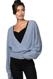 California Cashmere by Subtle Luxury Cashmere 100% Cashmere Camilla Front Crossover Sweater Knit