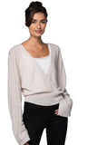 California Cashmere by Subtle Luxury Cashmere 100% Cashmere Camilla Front Crossover Sweater Knit