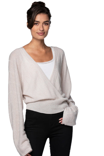 California Cashmere by Subtle Luxury Cashmere 100% Cashmere Camilla Front Crossover Sweater Knit