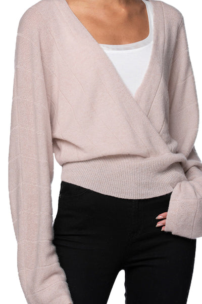 California Cashmere by Subtle Luxury Cashmere 100% Cashmere Camilla Front Crossover Sweater Knit
