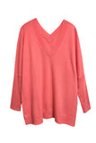 California Cashmere by Subtle Luxury Cashmere 100% Cashmere Reversible Easy V-Neck Sweater in Happy Colors