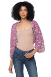 California Cashmere by Subtle Luxury Cashmere Ballerina Shrug / S/M / Not your Nona's Crochet-Maroon 100% Cashmere Printed Ballerina Shrug Sweater