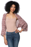 California Cashmere by Subtle Luxury Cashmere Ballerina Shrug / S/M / Pine Bubbles-Terracotta 100% Cashmere Printed Ballerina Shrug