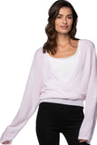 California Cashmere by Subtle Luxury Cashmere Camilla Crossover Top / M/L / Fragrance 100% Cashmere Camilla Front Crossover Sweater Knit