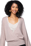 California Cashmere by Subtle Luxury Cashmere Camilla Crossover Top / S/M / Dorchester Pink 100% Cashmere Camilla Front Crossover Sweater Knit