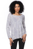 California Cashmere by Subtle Luxury Cashmere Comfort Crew / S/M / Flower of Happiness-Silver 100% Cashmere Printed Comfort Crew