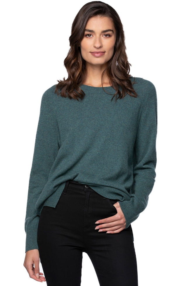 California Cashmere by Subtle Luxury Cashmere Comfort Crew / S/M / Hunter 100% Cashmere Comfort Crew Sweater in your favorite fall colors