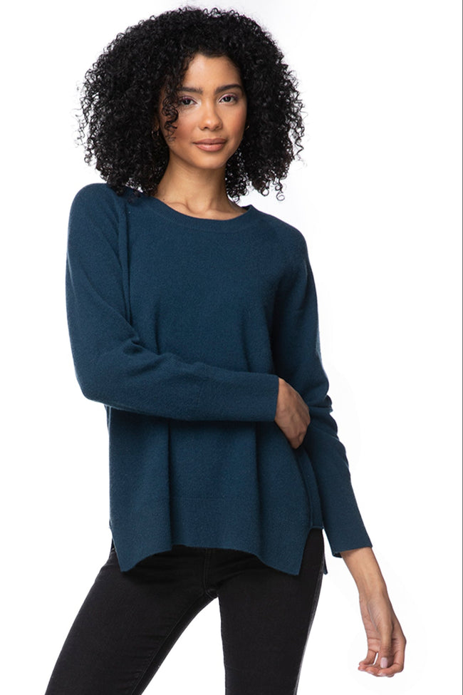 California Cashmere by Subtle Luxury Cashmere Comfort Crew / S/M / Majolica Blue 100% Cashmere Comfort Crew Sweater