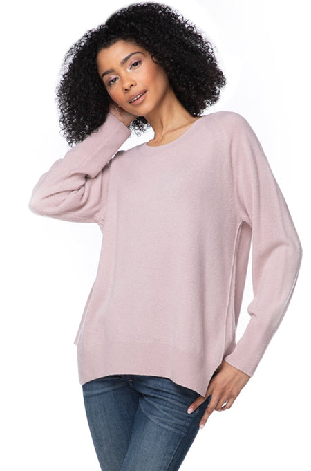 Nelly Washable Cashmere V-neck Pullover Sweater in Whisper Grey