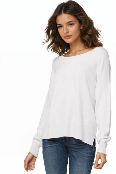 California Cashmere by Subtle Luxury Cashmere Comfort Crew / XS/S / Snow 100% Cashmere Comfort Crew Sweater New Fall Arrivals