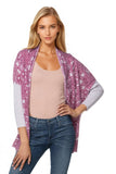 California Cashmere by Subtle Luxury Cashmere Cropped Cocoon / S/M / Not your Nona's Crochet-Maroon 100% Cashmere Printed Cropped Cocoon Sweater