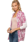 California Cashmere by Subtle Luxury Cashmere Cropped Cocoon / S/M / Rose Garden - Pink 100% Cashmere Printed Cropped Cocoon Sweater