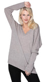 California Cashmere by Subtle Luxury Cashmere Double V-Neck Sweater / XS/S / Fossil 100% Cashmere Reversible Easy V-Neck Sweater