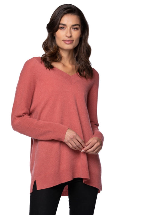 California Cashmere by Subtle Luxury Cashmere Double V-Neck Sweater / XS/S / Primrose 100% Cashmere Reversible Easy V-Neck Sweater in Fall Favorites