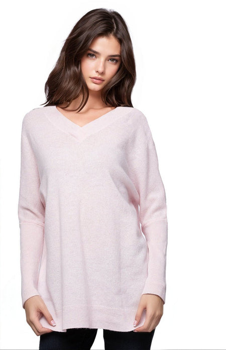 100% Cashmere Reversible Easy V-Neck Sweater - Neutrals