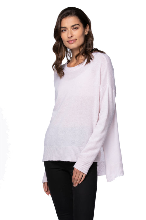California Cashmere by Subtle Luxury Cashmere Evelyn Cowl to Crew / S/M / Fragance pink 100% Cashmere Evelyn Cowl to Crewneck Sweater