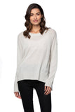 California Cashmere by Subtle Luxury Cashmere Evelyn Removable Cashmere Cowl to Crew / S/M / Snow Speckle 100% Cashmere Evelyn Cowl to Crewneck Sweater
