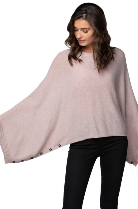 100% Cashmere Loose & Easy Crew Sweater in Cardamom Lt Pink