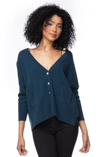 California Cashmere by Subtle Luxury Cashmere Loose & Easy Cardigan / S/M / Majolica Blue 100% Cashmere Favorites Loose & Easy Cardigan