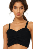 California Cashmere by Subtle Luxury Cashmere Natalia Cami Bra Top / XS/S / Black 100% Cashmere Natalia Crop Cami Tank in Black