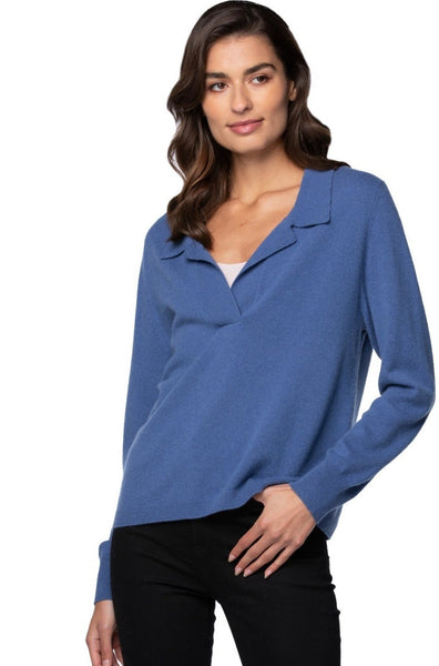 California Cashmere by Subtle Luxury Cashmere Preppy Life Sweater / XS/S / Blue Iris 100% Cashmere Preppy Life Sweater in Blue Iris