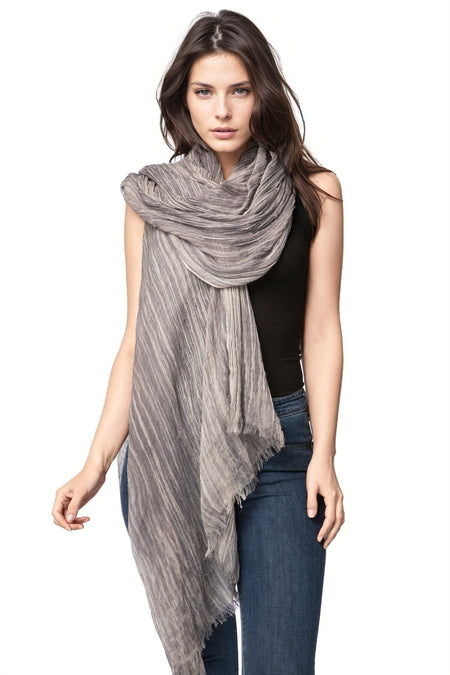 Hand Knit 2-Way Net Infinity Scarf in Tan by Spun