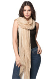 California Cashmere by Subtle Luxury Luxury Scarf Oatmeal / One Size Crinkle Desert Luxury Wool Scarf