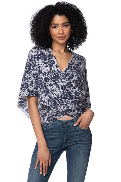California Cashmere by Subtle Luxury Luxury Scarf Rose Garden - Blue / One Size 100% Cashmere Victoria Wrap Sweater