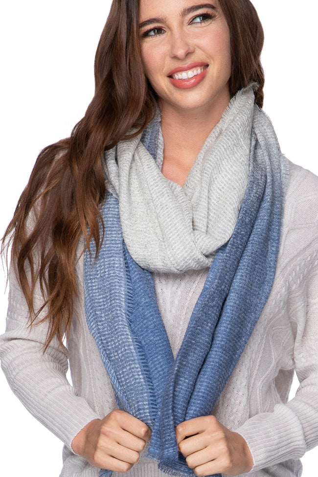 California Cashmere by Subtle Luxury Luxury Scarf Sky / One Size Silverton Printed Extra Fine Wool Luxury Wrap Scarf in Sky