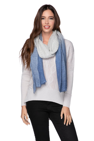California Cashmere by Subtle Luxury Luxury Scarf Sky / One Size Silverton Printed Extra Fine Wool Luxury Wrap Scarf in Sky