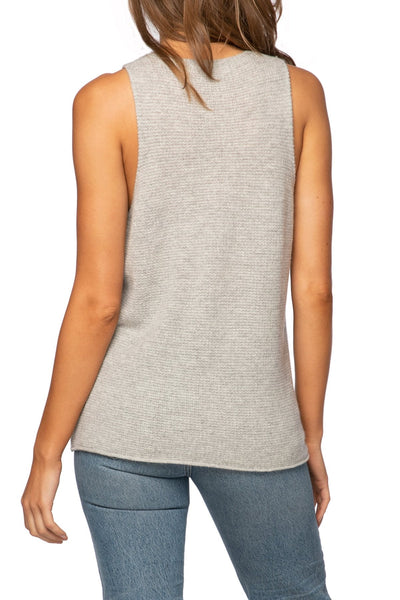 California Cashmere by Subtle Luxury Sweater 100% Cashmere Tank Sweater - Courtney Thermal Stitch