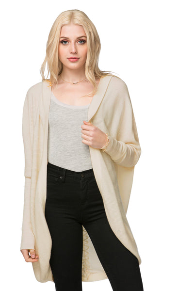 California Cashmere by Subtle Luxury Sweater Alana Criss Cross Hooded Cardigan in Ultra Soft Cotton-Tencil Yarn Blend