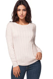California Cashmere by Subtle Luxury Sweater Crystal Pullover / S/M / Chalk Crystal Textured Pullover Sweater in Cotton Cashmere