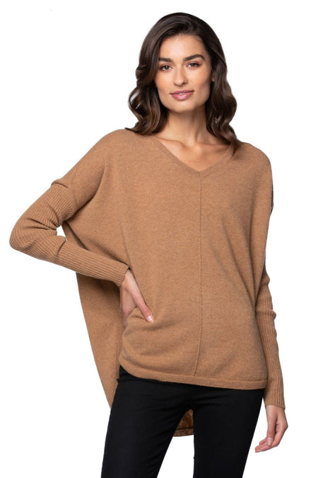 100% Cashmere Comfort Crew Sweater in Rose Dust