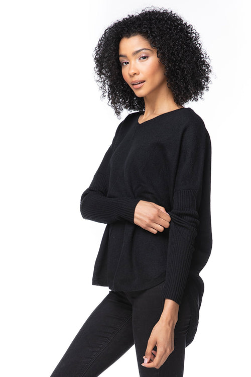 California Cashmere by Subtle Luxury Sweater Nelly Washable Cashmere V-neck / XS/S / Black Nelly Washable Cashmere V-neck Pullover - New Arrivals