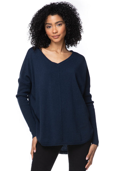 California Cashmere by Subtle Luxury Sweater Nelly Washable Cashmere V-neck / XS/S / French Navy Nelly Washable Cashmere V-neck Pullover Sweater