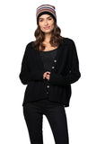 California Cashmere by Subtle Luxury Sweater Rose Washable Cashmere Collared Cardi / S/M / Black Rose Washable Cashmere Collared Cardigan