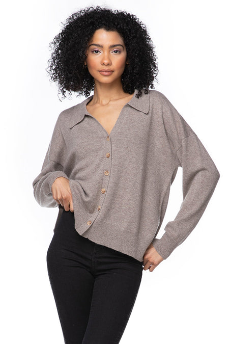 100% Cashmere Favorites Loose & Easy Cardigan in Almost White