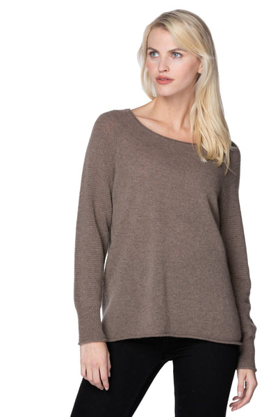 California Cashmere by Subtle Luxury Sweater Thermal Crew / S/M / Driftwood 100% Cashmere Thermal Stitch Crewneck Sweater