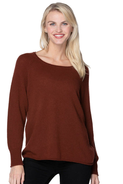 California Cashmere by Subtle Luxury Sweater Thermal Crew / XS/S / Brick 100% Cashmere Thermal Stitch Crewneck Sweater