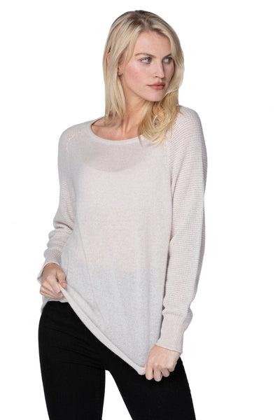 California Cashmere by Subtle Luxury Sweater Thermal Crew / XS/S / Parchment 100% Cashmere Thermal Stitch Crewneck Sweater