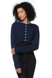 California Cashmere by Subtle Luxury Sweater Washable Cashmere Cropped Cardigan / S/M / Polar Night Washable Cashmere Cropped Cardigan
