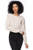 California Cashmere by Subtle Luxury Sweater Washable Cashmere Cropped Cardigan / S/M / Sandollar Washable Cashmere Cropped Cardigan