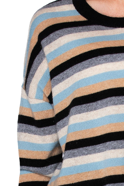 California Cashmere by Subtle Luxury Sweater Washable Cashmere Wesley Pullover in Multicolor Stripe